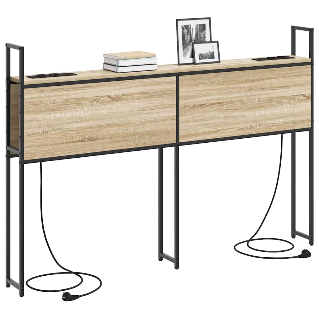 Opberghoofdbord met hoofdeinde met opslag Sonoma eiken 160 cm Bewerkt hout
