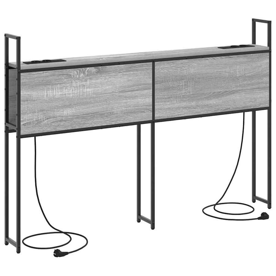 Opberghoofdbord met hoofdeinde met opslag Grijs sonoma 160 cm Bewerkt hout