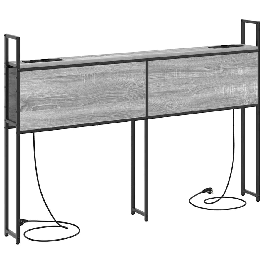 Opberghoofdbord met hoofdeinde met opslag Grijs sonoma 160 cm Bewerkt hout