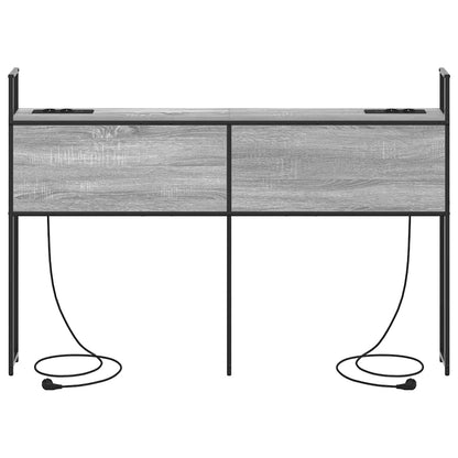 Opberghoofdbord met hoofdeinde met opslag Grijs sonoma 160 cm Bewerkt hout