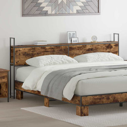 Opberghoofdbord Gerookt eiken 180 cm Bewerkt hout