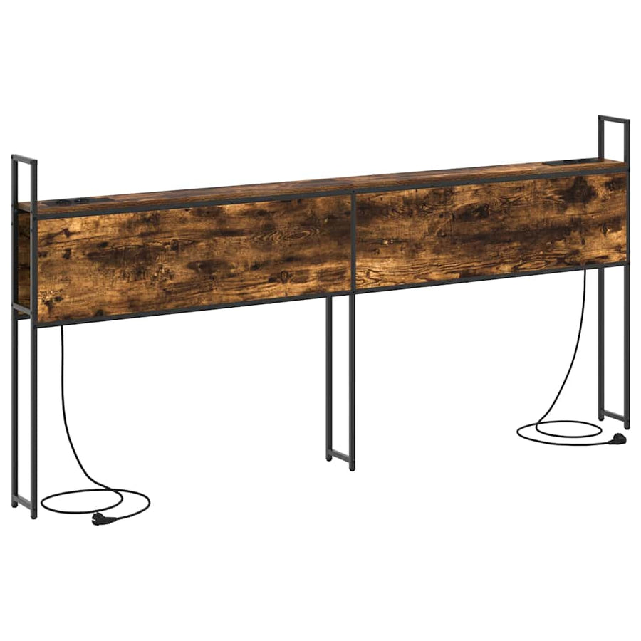 Opberghoofdbord Gerookt eiken 180 cm Bewerkt hout