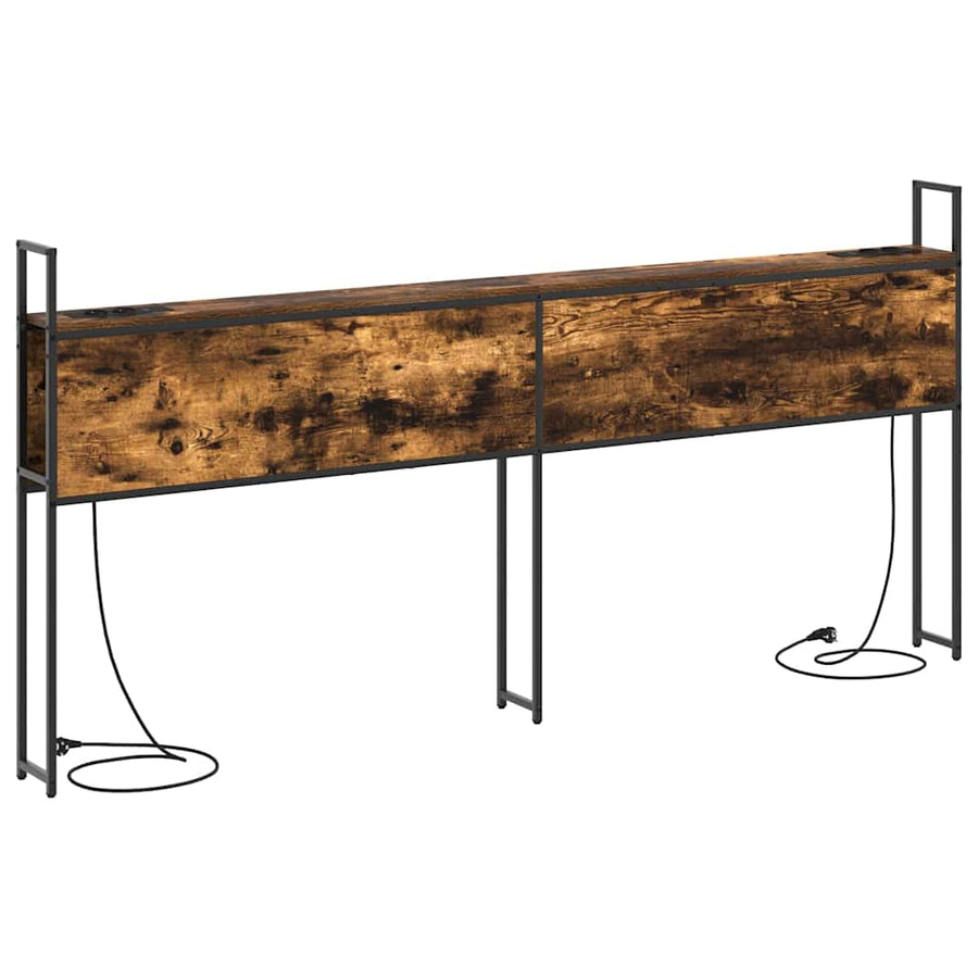 Opberghoofdbord Gerookt eiken 180 cm Bewerkt hout