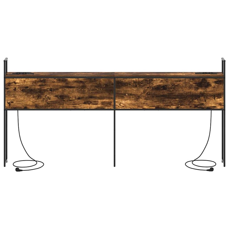 Opberghoofdbord Gerookt eiken 180 cm Bewerkt hout