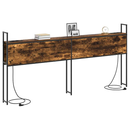 Opberghoofdbord Gerookt eiken 180 cm Bewerkt hout