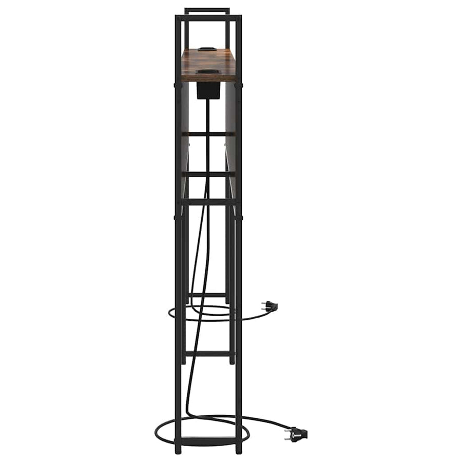 Opberghoofdbord Gerookt eiken 180 cm Bewerkt hout