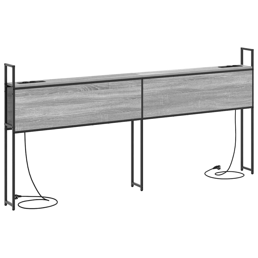 Opberghoofdbord met hoofdeinde met opslag Grijs sonoma 180 cm Bewerkt hout