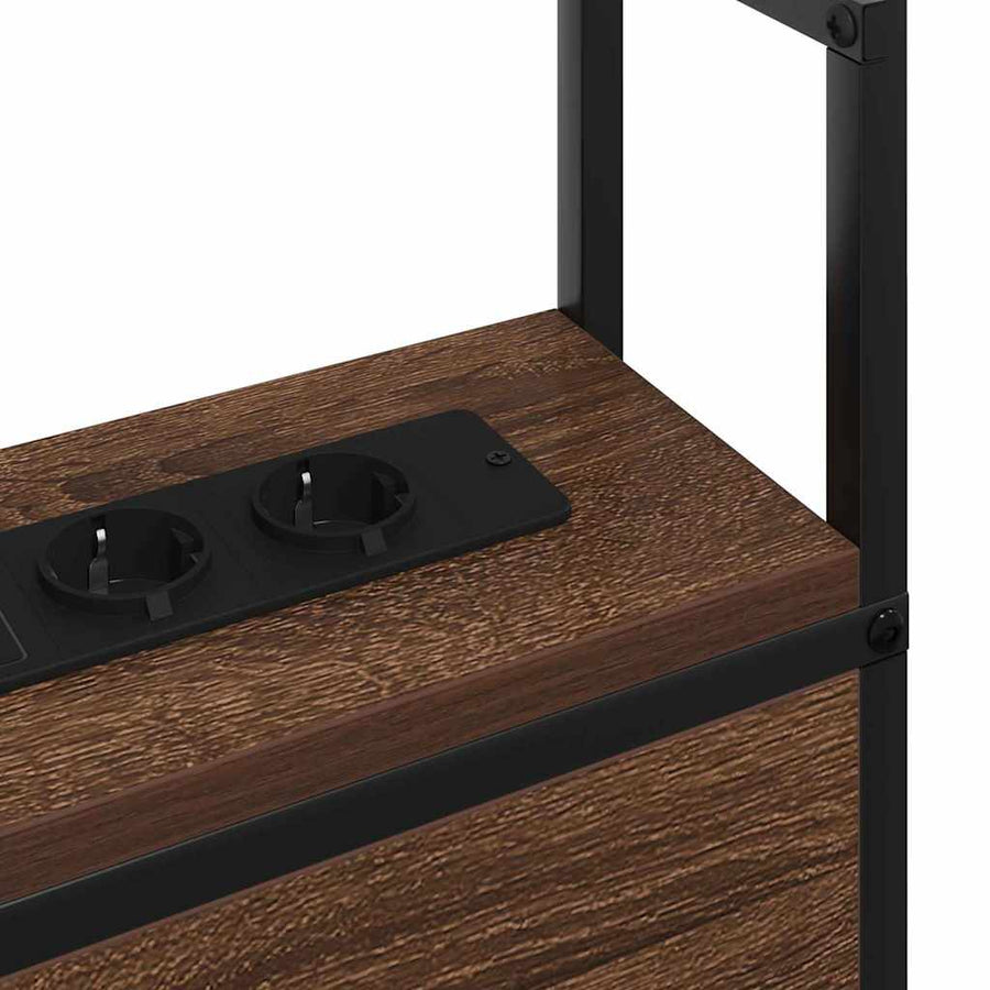 Opberghoofdbord bruin eikenkleur 200 cm Bewerkt hout