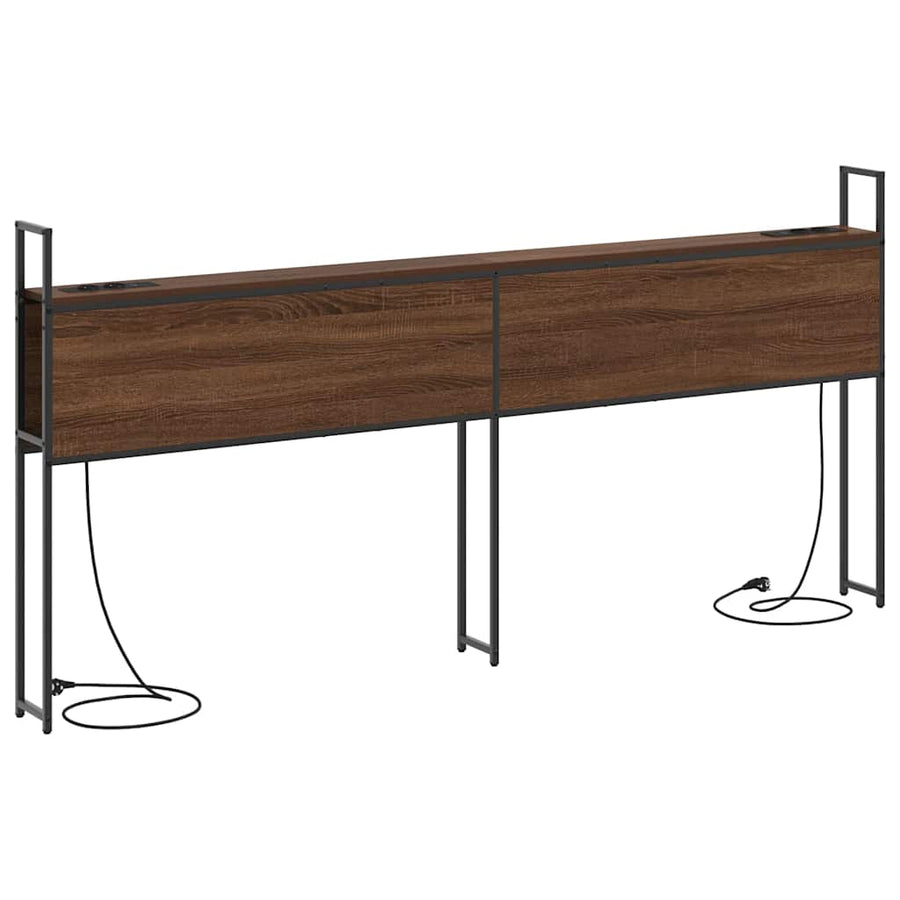Opberghoofdbord bruin eikenkleur 200 cm Bewerkt hout