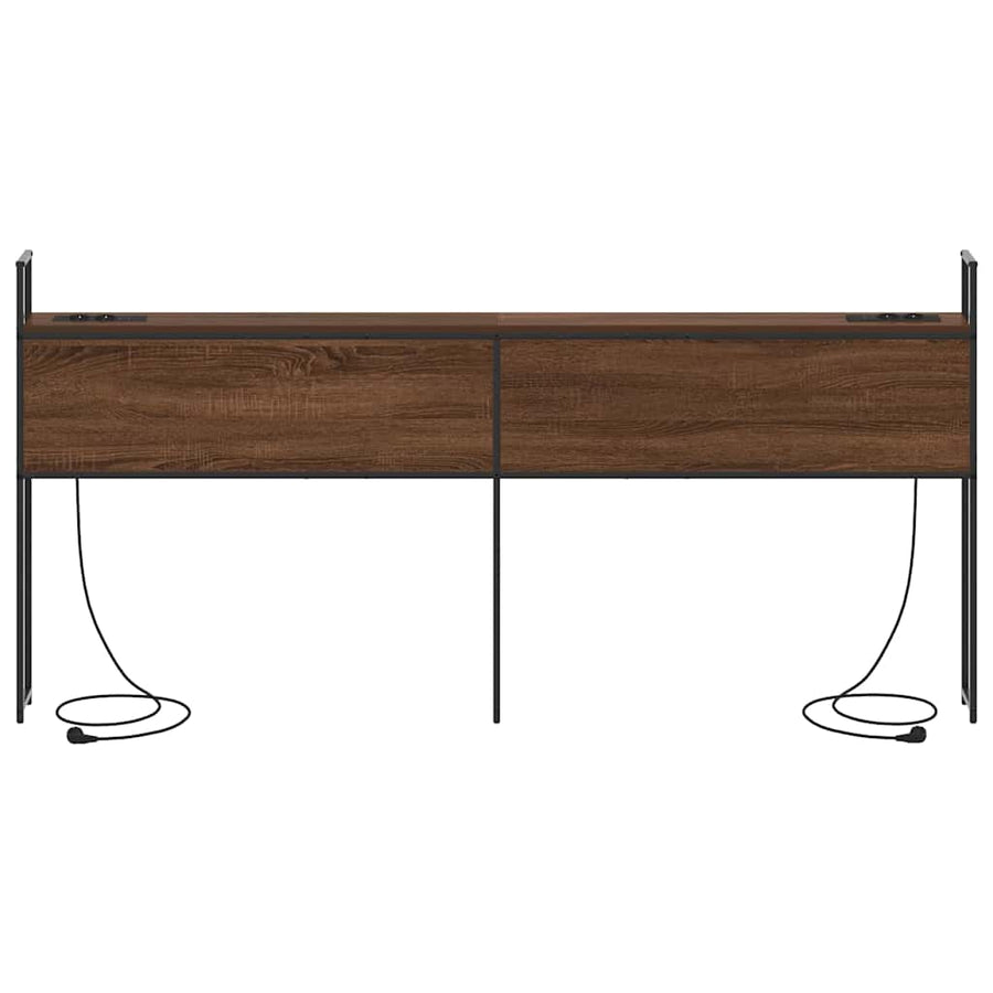 Opberghoofdbord bruin eikenkleur 200 cm Bewerkt hout