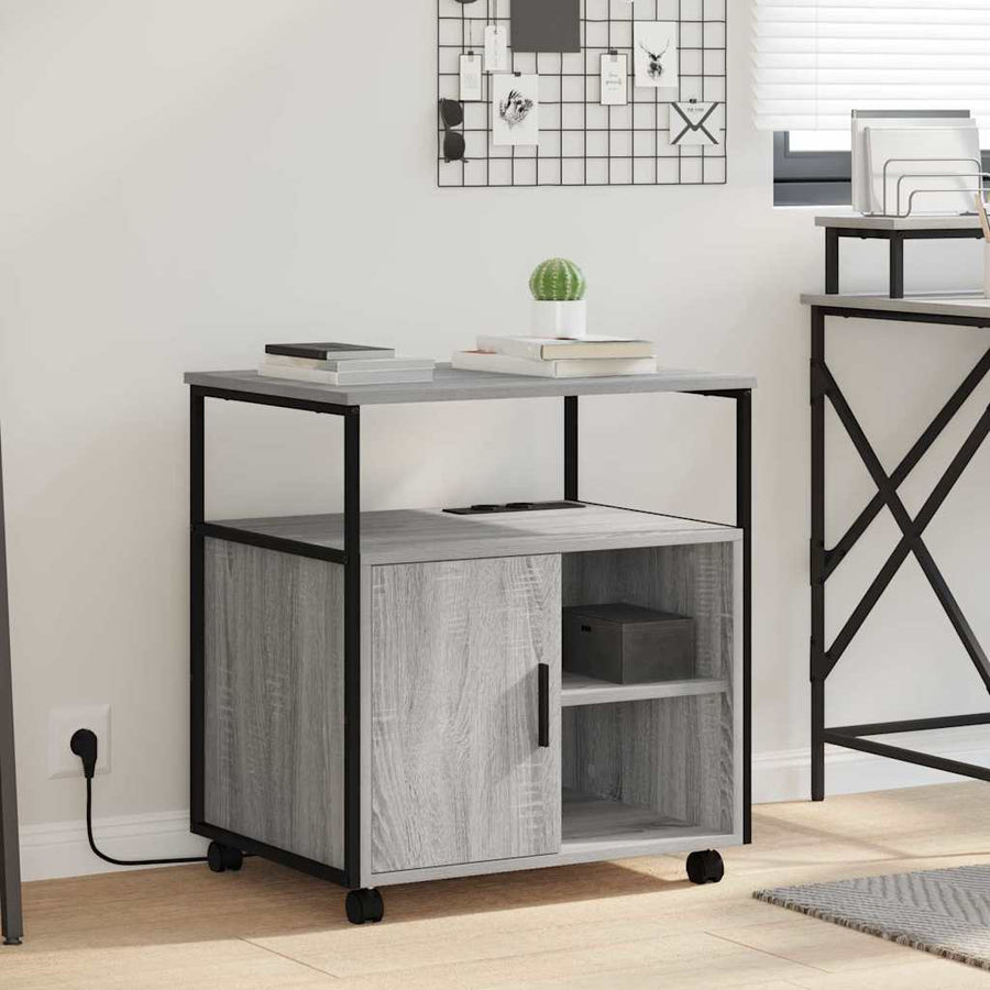Kantoor kast met wiel Grijs sonoma 60 x 46 x 67 cm Bewerkt hout