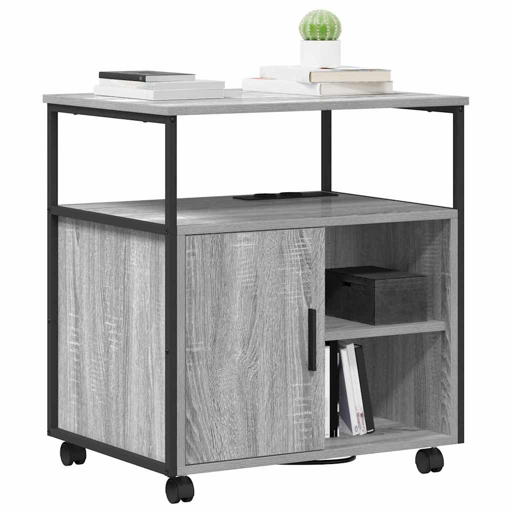 Kantoor kast met wiel Grijs sonoma 60 x 46 x 67 cm Bewerkt hout