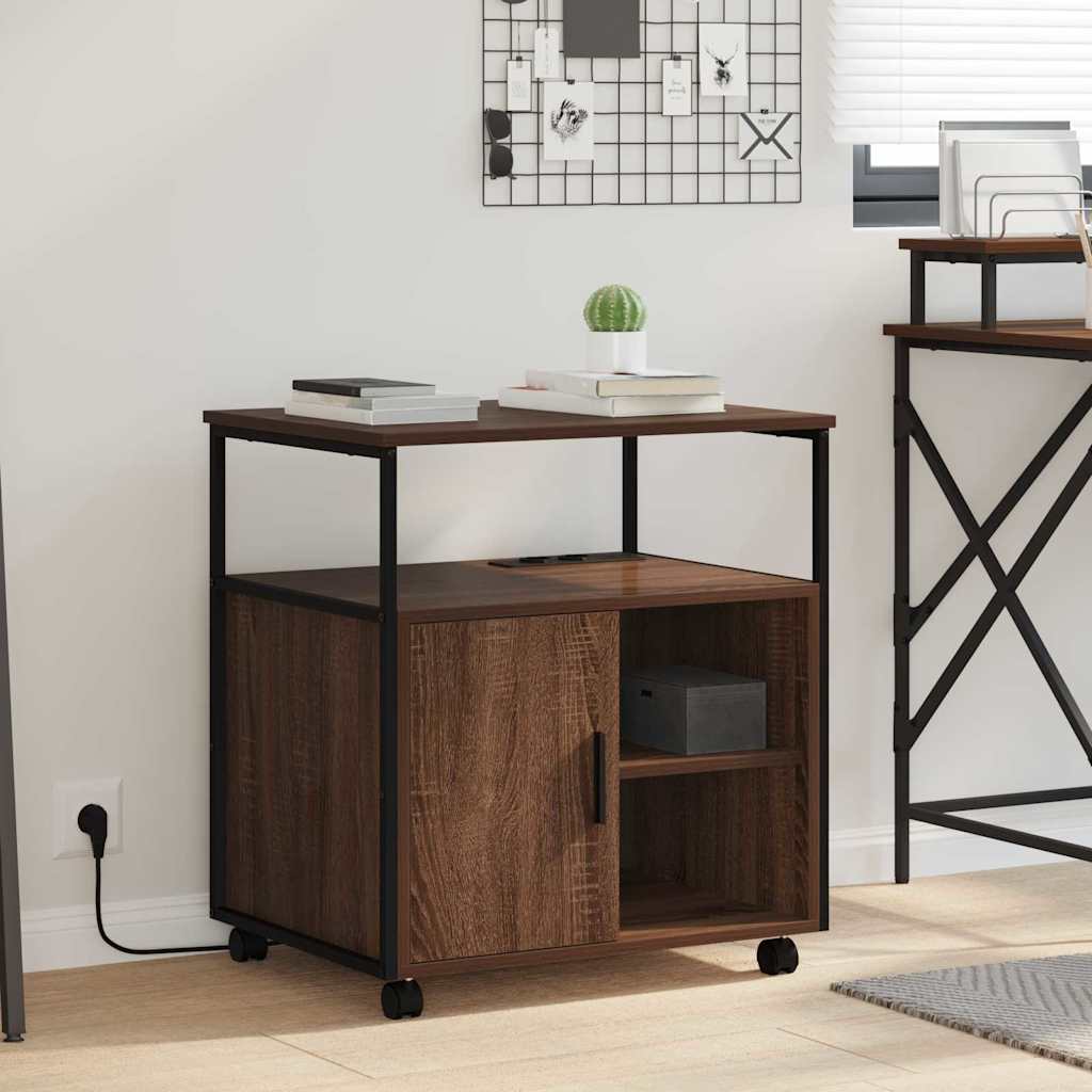 Kantoor kast bruin eikenkleur 60 x 46 x 67 cm Bewerkt hout