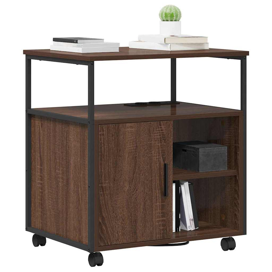 Kantoor kast bruin eikenkleur 60 x 46 x 67 cm Bewerkt hout