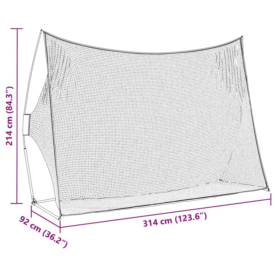 Golf Trainingshulpmiddelen Zwart 314 x 92 x 214 cm Polyester