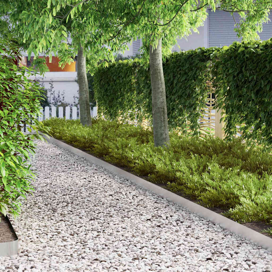 Tuin Grasperkafwerking 4 pcs Zilver 450 x 10 cm Roestvrij staal