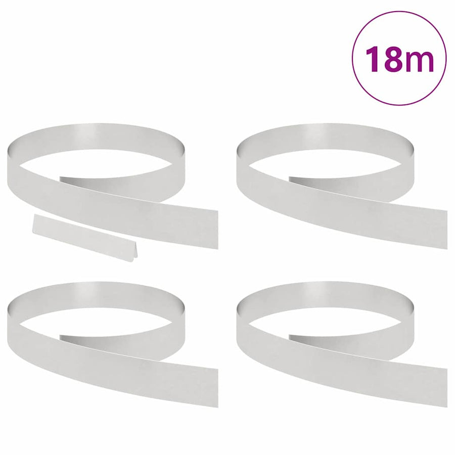 Tuin Grasperkafwerking 4 pcs Zilver 450 x 10 cm Roestvrij staal