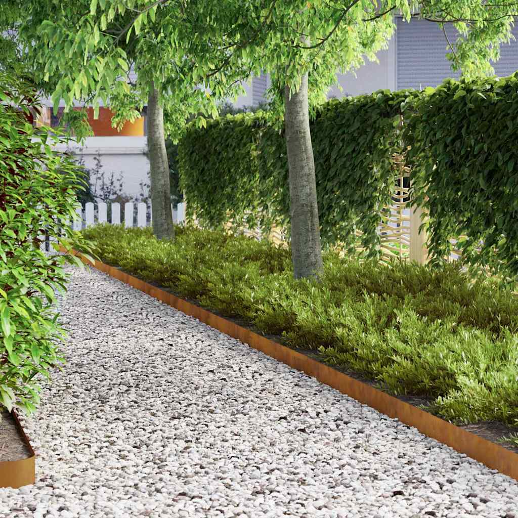 Tuin Grasperkafwerking Roestig 450 x 10 cm Cortenstaal