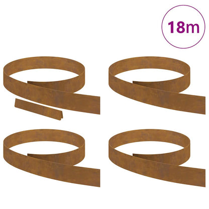 Tuin Grasperkafwerking 4 pcs Roestig 450 x 10 cm Cortenstaal