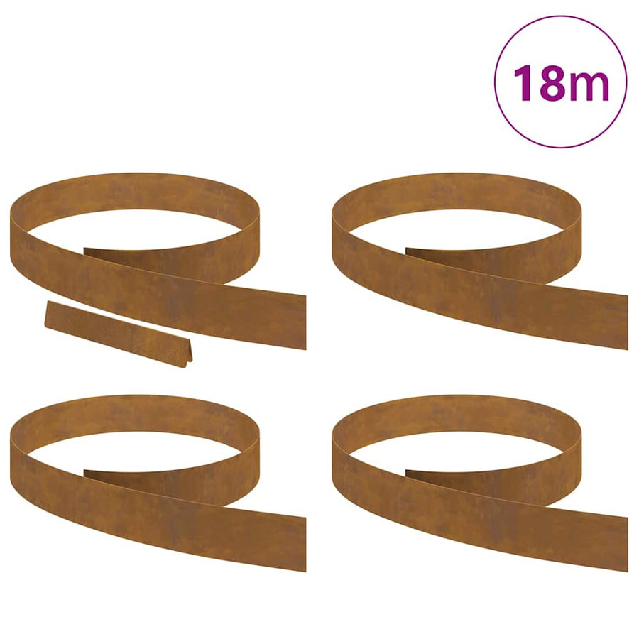 Tuin Grasperkafwerking 4 pcs Roestig 450 x 10 cm Cortenstaal