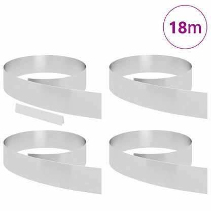 Tuin Grasperkafwerking 4 pcs Zilver 450 x 15 cm Roestvrij staal