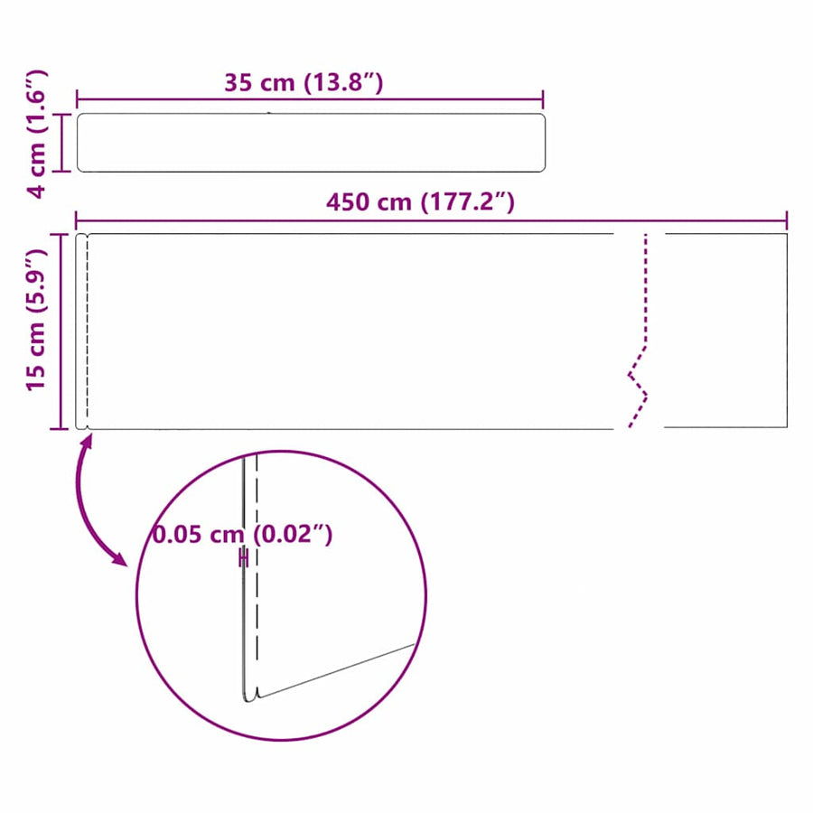 Tuin Grasperkafwerking 4 pcs Zilver 450 x 15 cm