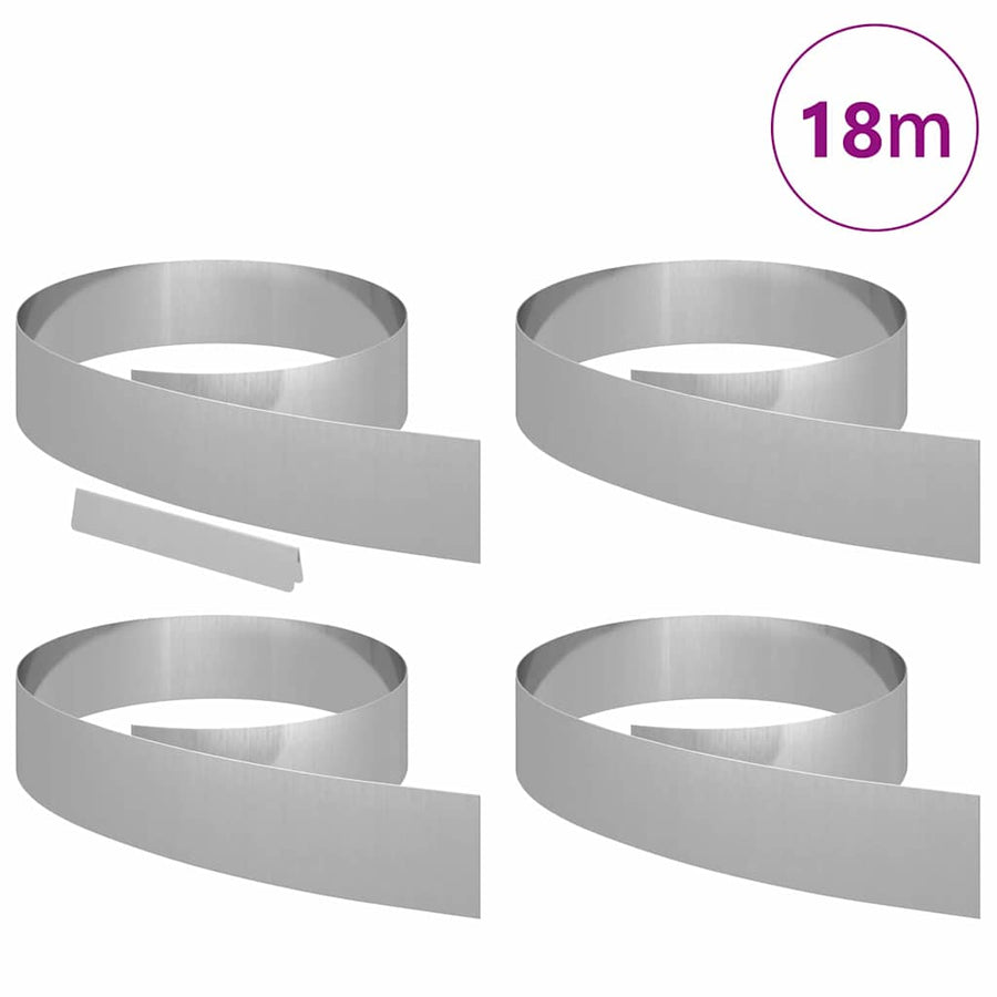 Tuin Grasperkafwerking 4 pcs Zilver 450 x 15 cm