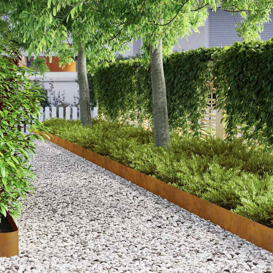 Tuin Grasperkafwerking Roestig 450 x 15 cm Cortenstaal