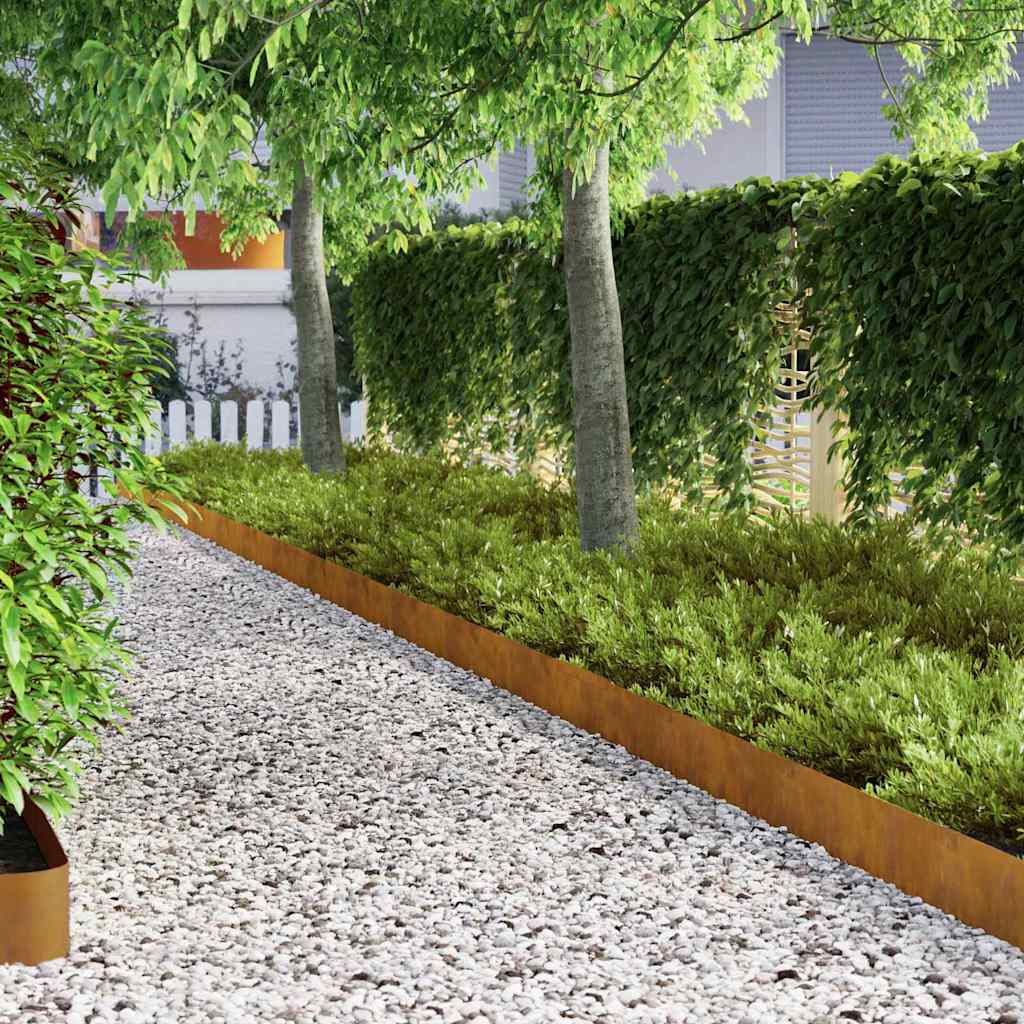Tuin Grasperkafwerking 4 pcs Roestig 450 x 15 cm Cortenstaal