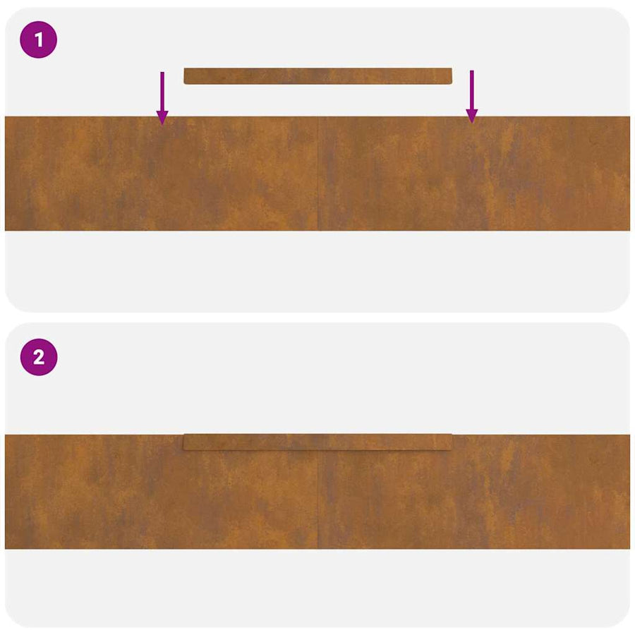 Tuin Grasperkafwerking 4 pcs Roestig 450 x 15 cm Cortenstaal