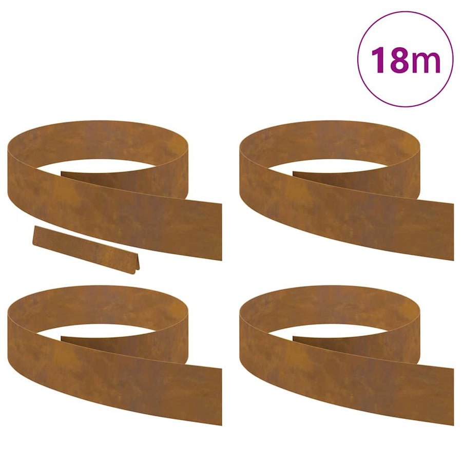 Tuin Grasperkafwerking 4 pcs Roestig 450 x 15 cm Cortenstaal