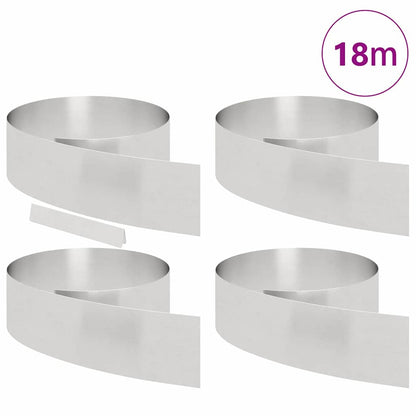 Tuin Grasperkafwerking 4 pcs Zilver 450 x 20 cm Roestvrij staal