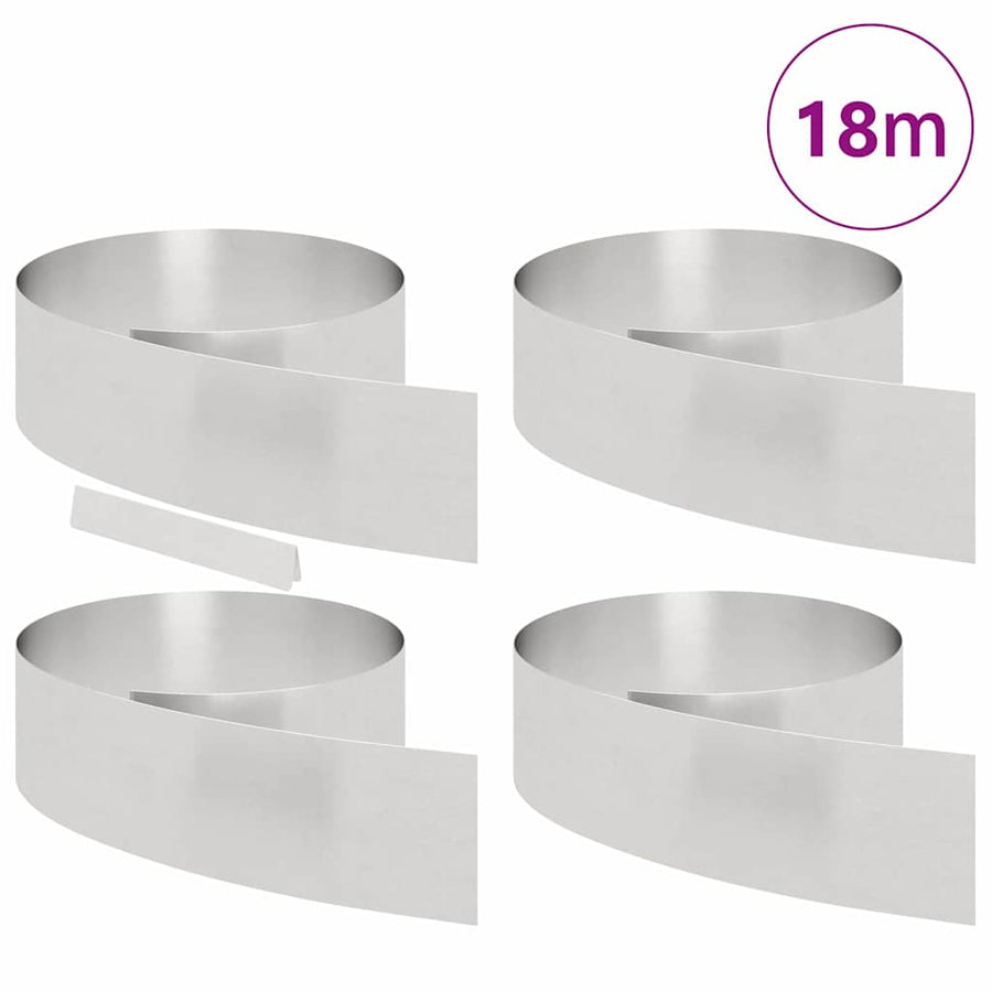 Tuin Grasperkafwerking 4 pcs Zilver 450 x 20 cm Roestvrij staal