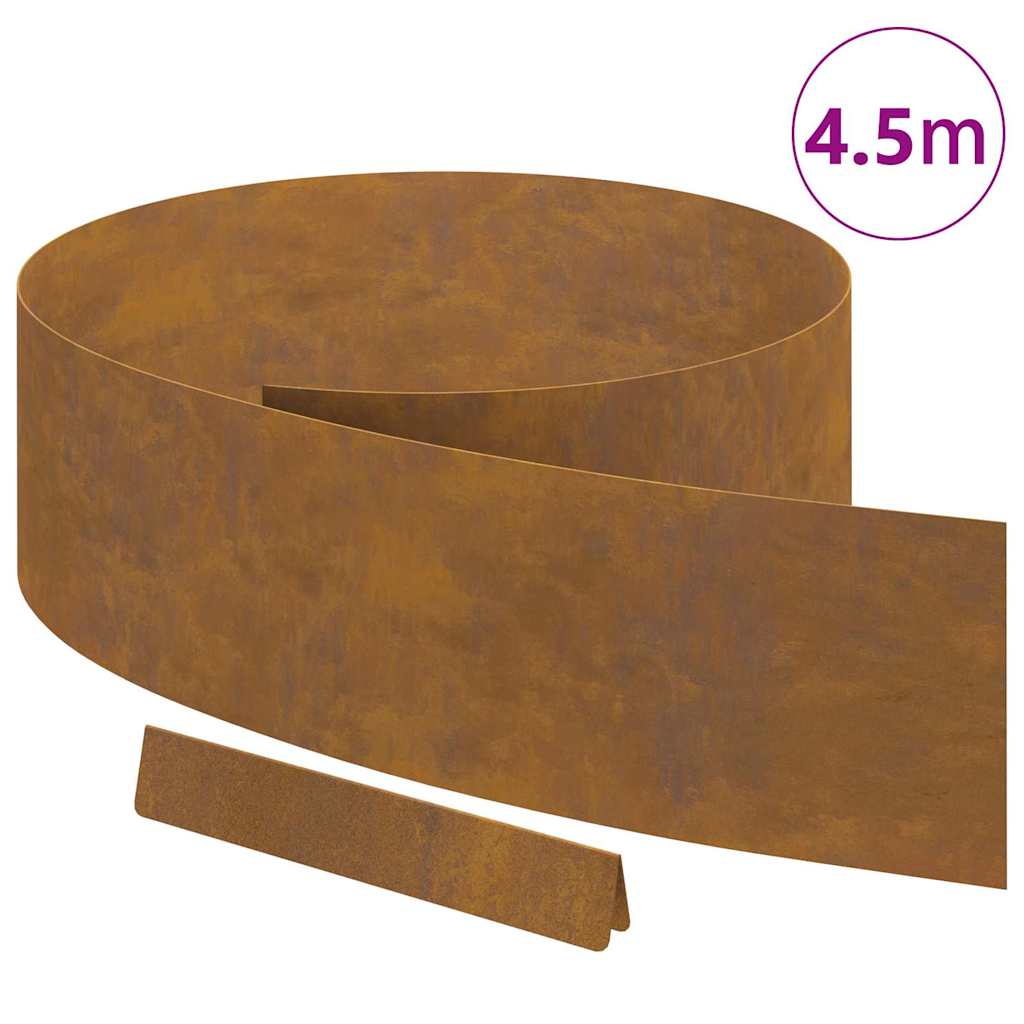 Tuin Grasperkafwerking Roestig 450 x 20 cm Cortenstaal