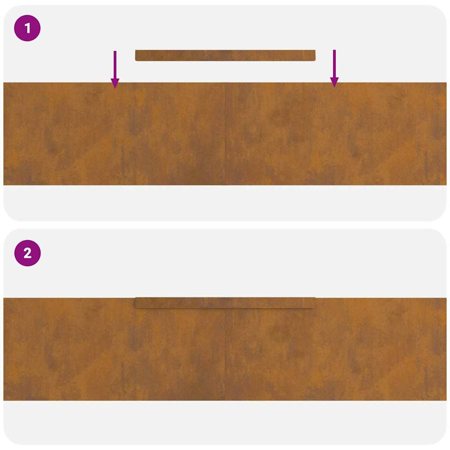 Tuin Grasperkafwerking 4 pcs Roestig 450 x 20 cm Cortenstaal