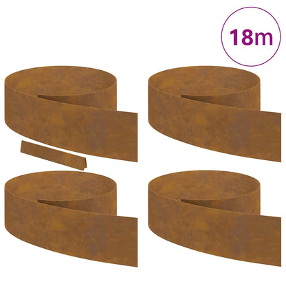 Tuin Grasperkafwerking 4 pcs Roestig 450 x 20 cm Cortenstaal