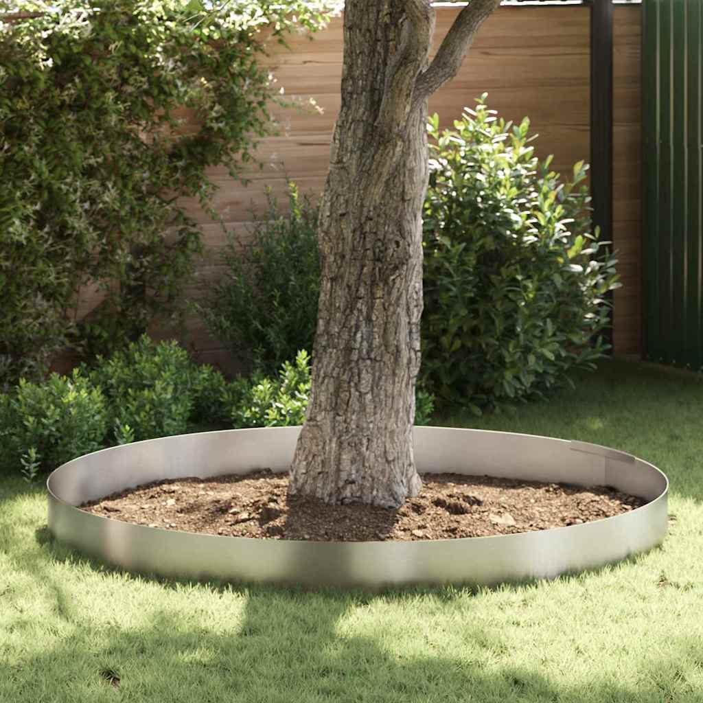 Tuinrand 450 x 0,05 x 25 cm Roestvrij staal Zilver