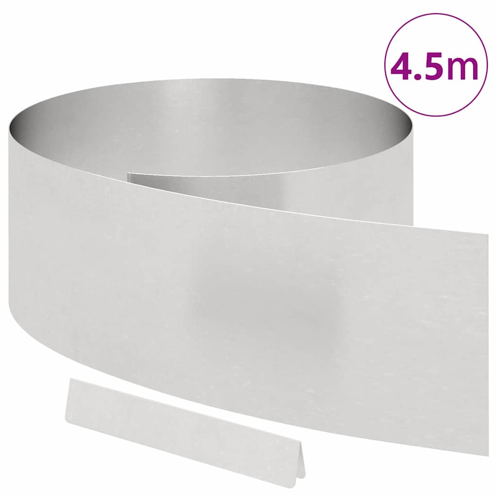 Tuinrand 450 x 0,05 x 25 cm Roestvrij staal Zilver