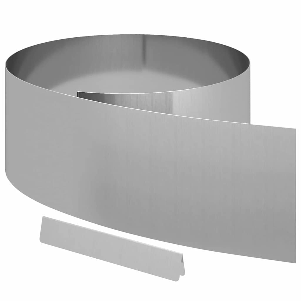 Tuinrand Zilver 450 x 0,05 x 25 cm Gegalvaniseerd staal