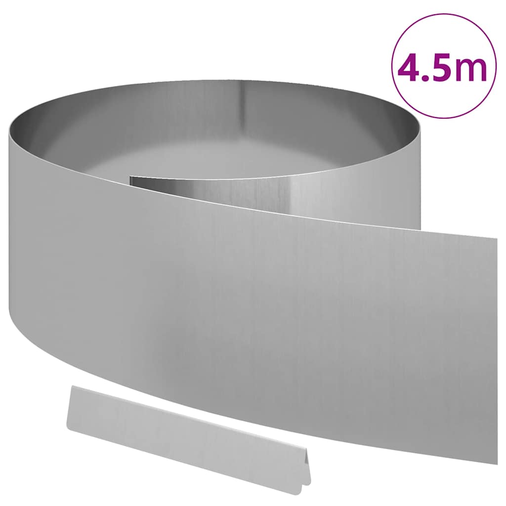 Tuinrand Zilver 450 x 0,05 x 25 cm Gegalvaniseerd staal