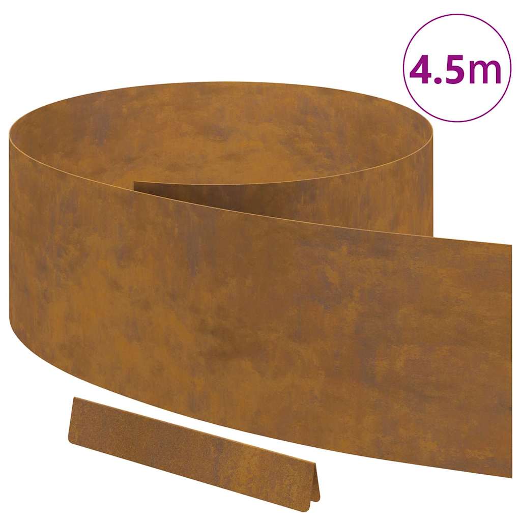 Tuin Grasperkafwerking Roestig 450 x 25 cm Cortenstaal