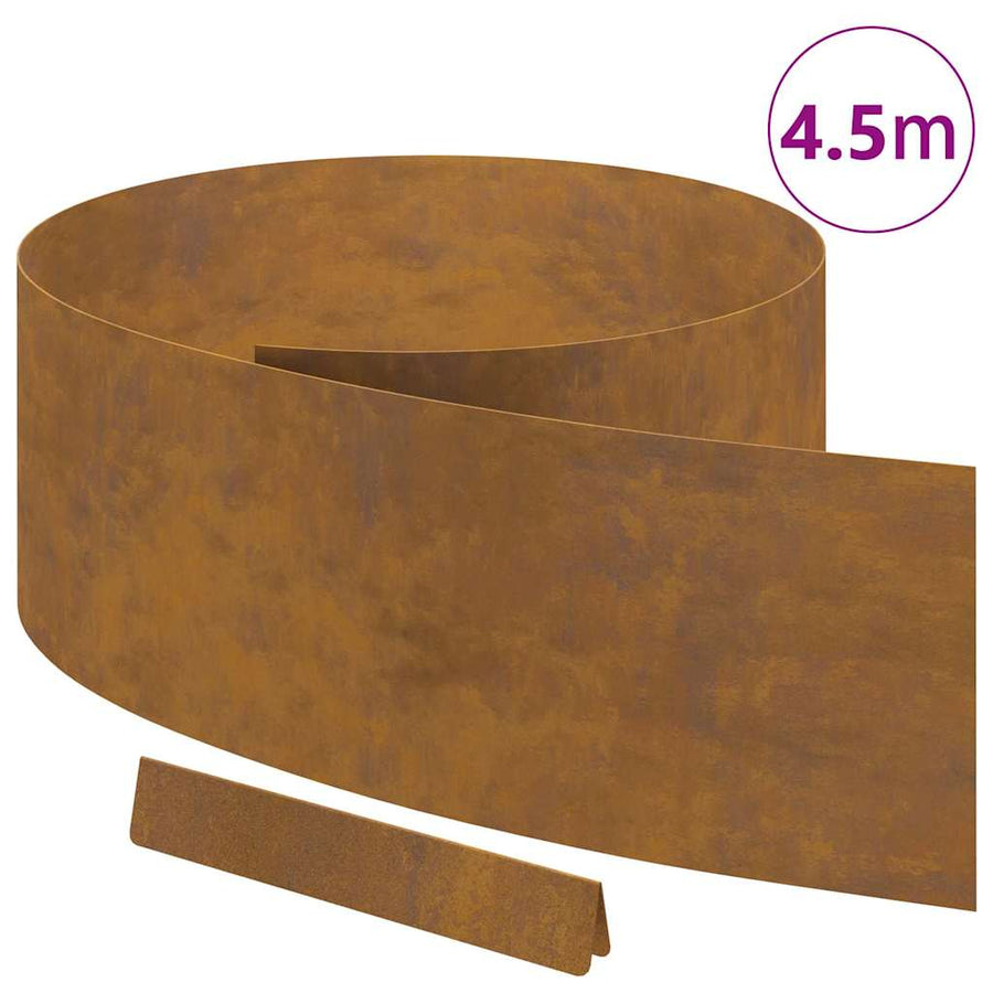 Tuin Grasperkafwerking Roestig 450 x 25 cm Cortenstaal