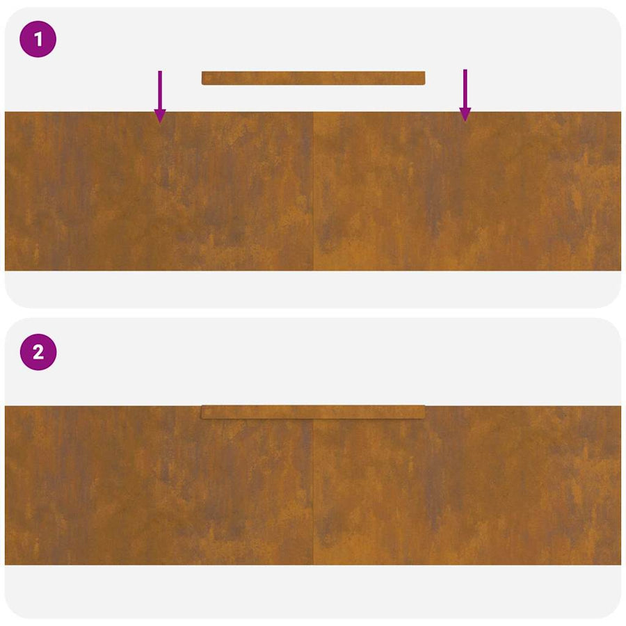 Tuin Grasperkafwerking 4 pcs Roestig 450 x 25 cm Cortenstaal