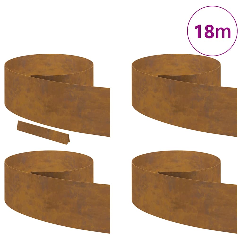 Tuin Grasperkafwerking 4 pcs Roestig 450 x 25 cm Cortenstaal