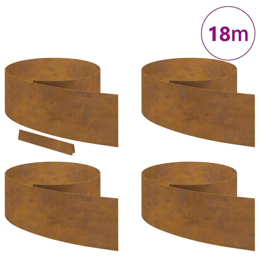 Tuin Grasperkafwerking 4 pcs Roestig 450 x 25 cm Cortenstaal