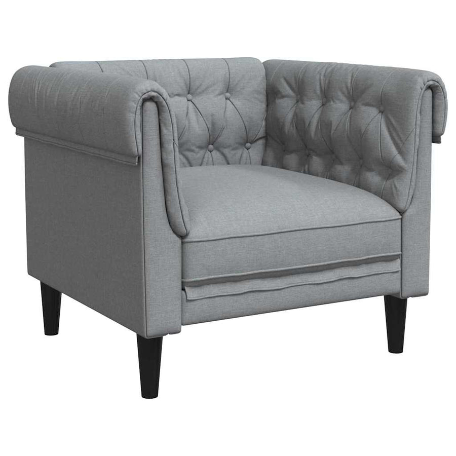 Chesterfield Bank Stoel Lichtgrijs 78.5 x 74.5 x 74.5 cm Stof