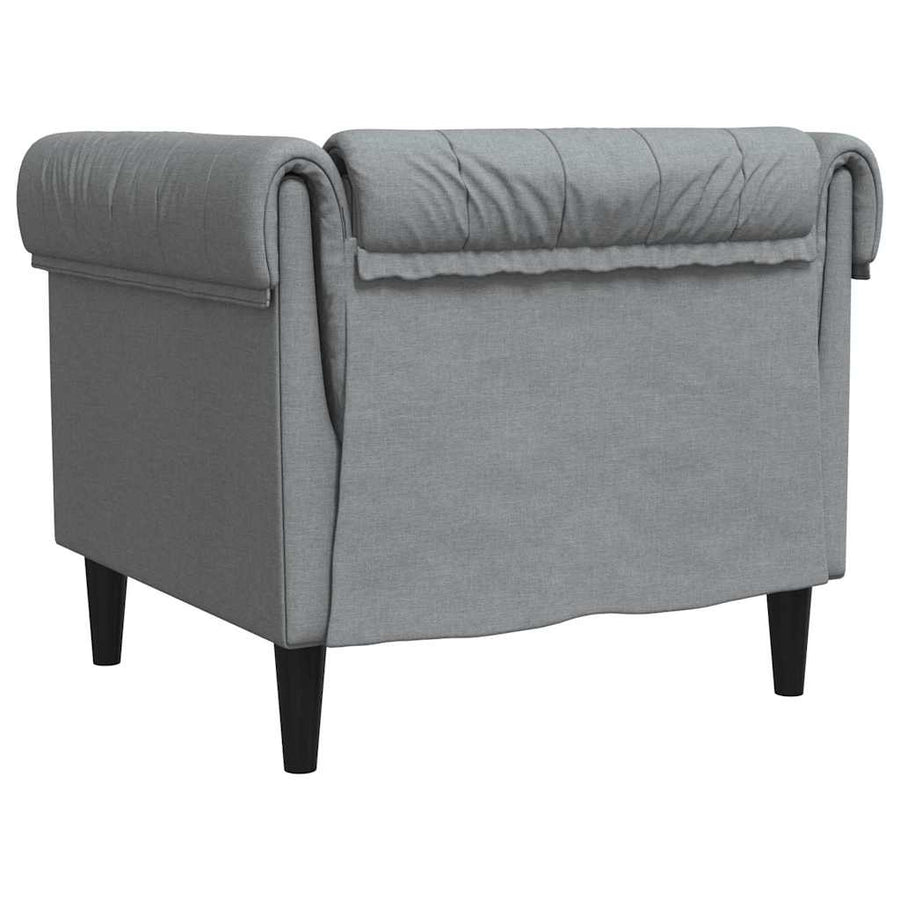 Chesterfield Bank Stoel Lichtgrijs 78.5 x 74.5 x 74.5 cm Stof