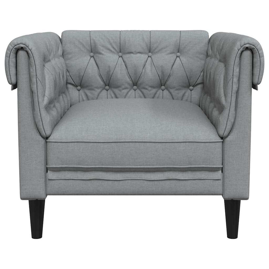 Chesterfield Bank Stoel Lichtgrijs 78.5 x 74.5 x 74.5 cm Stof