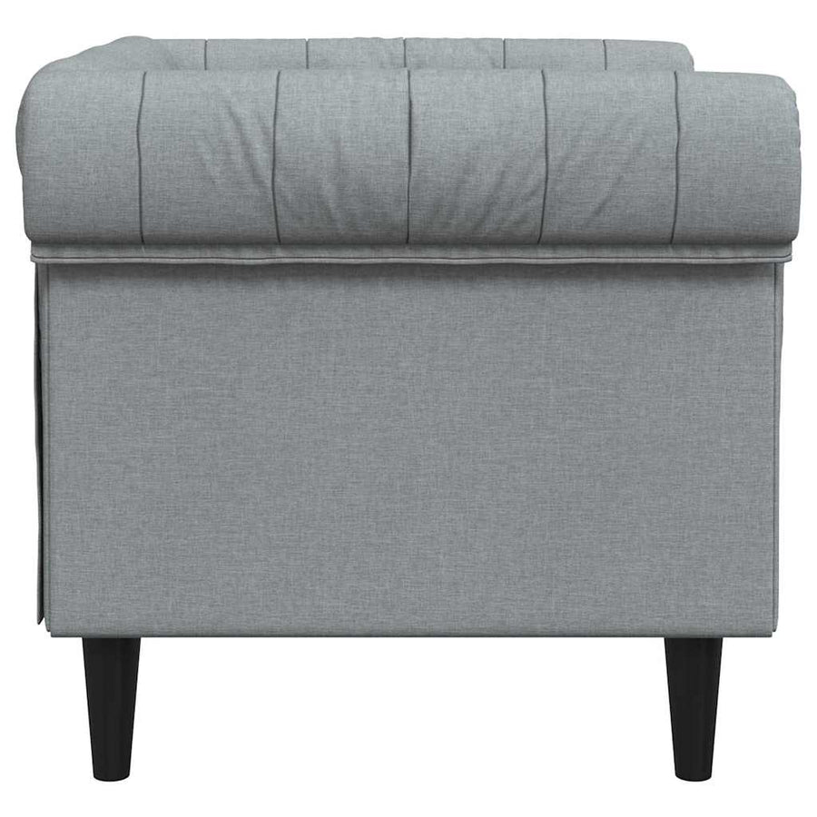 Chesterfield Bank Stoel Lichtgrijs 78.5 x 74.5 x 74.5 cm Stof