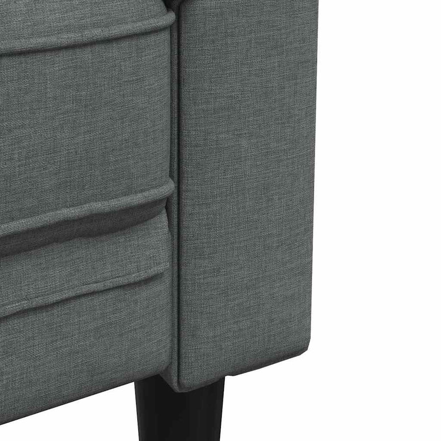 Chesterfield Bank Stoel Donkergrijs 78.5 x 74.5 x 74.5 cm Stof
